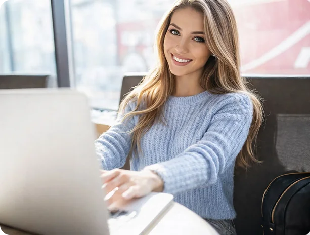 Woman using a laptop